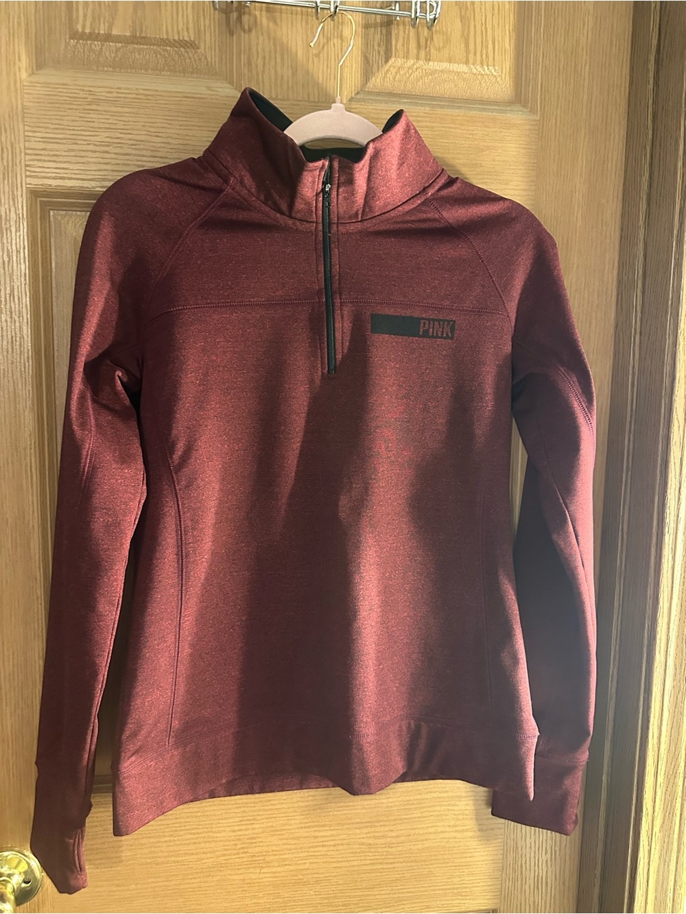 PINK Victoria's Secret Maroon Half-Zip Pullover
